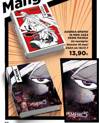 AGENDA SMEMO 16 MESI 2024 SERIE MANGA Un esempio: Smemo 16 mesi 2024 cm 13x17,7
