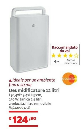 Bricocenter Deumidificatore 12 Litri offerta