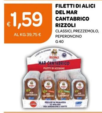 Ekom FILETTI DI ALICI DEL MAR CANTABRICO RIZZOLI CLASSICI, PREZZEMOLO, PEPERONCINO G 40 offerta