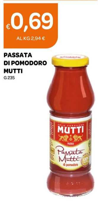 Ekom PASSATA DI POMODORO MUTTI G 235 offerta