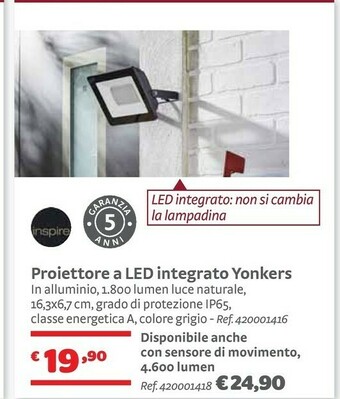 Bricocenter Bricocenter Proiettore A LED Integrato Yonkers offerta