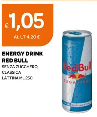 Ekom ENERGY DRINK RED BULL SENZA ZUCCHERO, CLASSICA LATTINA ML 250 offerta