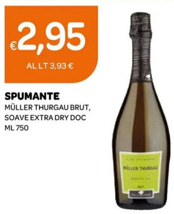 Ekom SPUMANTE MÜLLER THURGAU BRUT, SOAVE EXTRA DRY DOC ML 750 offerta
