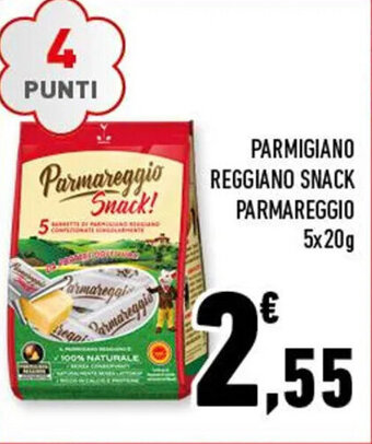 Conad PARMIGIANO REGGIANO SNACK PARMAREGGIO 5x20g offerta