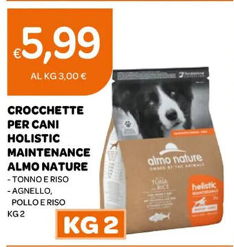 Ekom CROCCHETTE PER CANI HOLISTIC MAINTENANCE ALMO NATURE - TONNO E RISO - AGNELLO, POLLO E RISO KG 2 offerta