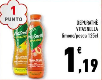 Conad DEPURATHÈ VITASNELLA limone/pesca 125cl offerta