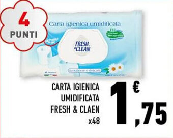 Conad CARTA IGIENICA UMIDIFICATA FRESH & CLAEN x48 offerta