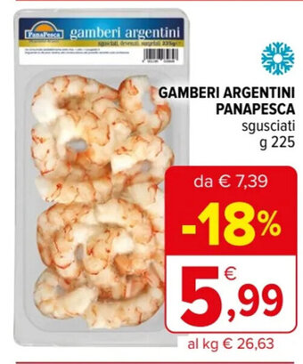 Iperal GAMBERI ARGENTINI PANAPESCA sgusciati g 225 offerta