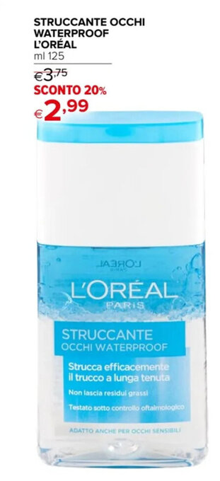 Iperal STRUCCANTE OCCHI WATERPROOF L'ORÉAL ml 125 offerta