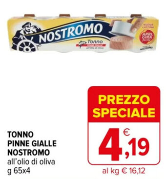 Iperal TONNO PINNE GIALLE NOSTROMO all'olio di oliva g 65 x4 offerta