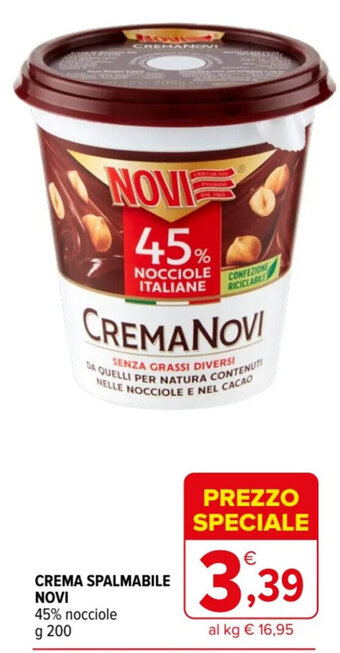 CREMA SPALMABILE NOVI 45% nocciole g 200
