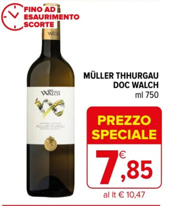 Iperal MÜLLER THHURGAU DOC WALCH ml 750 offerta