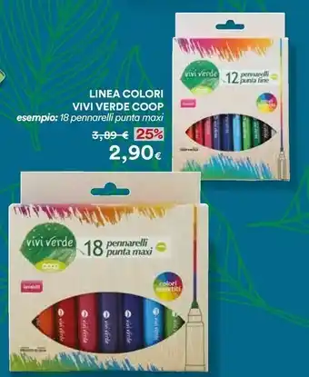Coop Vivi verde coop 18 Pennarelli Punta Maxi offerta