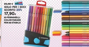Coop Stabilo 20 Pennarelli Pen 68 In Scatola Di Metallo offerta