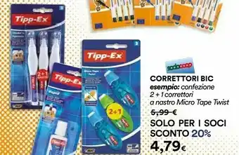 Coop Bic 3 Correttori A Nastro offerta