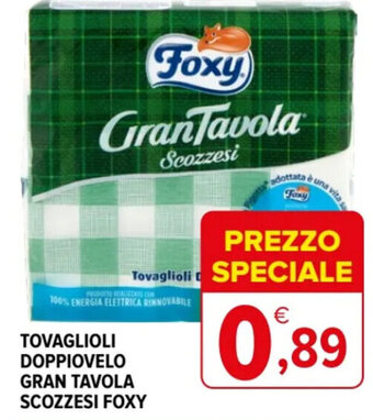 Iperal TOVAGLIOLI DOPPIOVELO GRAN TAVOLA SCOZZESI FOXY offerta