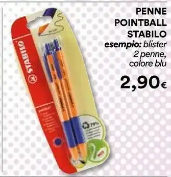 Coop Stabilo 2 Penne A Sfera A Scatto Pointball Blu offerta