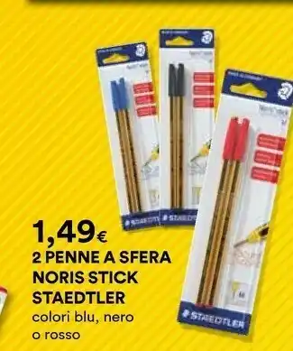 Coop Staedtler 2 Penne A Sfera Noris Stick offerta