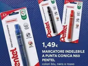 Pentel Marcatore Indelebile A Punta Conica N50