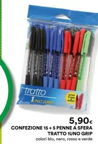 Coop Tratto Confezione 15+5 Penne A Sfera 1uno Grip offerta