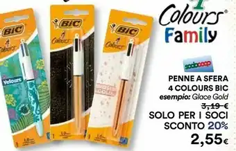 Coop Bic Penne A Sfera Colours 4 offerta