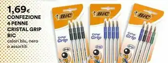 Coop Bic Confezione 4 Penne Cristal Grip offerta