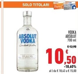 Conad Superstore Absolut vodka offerta