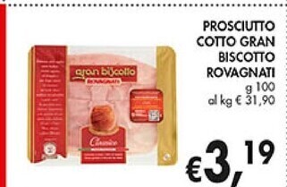 Coal Rovagnati prosciutto cotto gran biscotto offerta