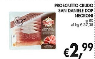 Coal Negroni prosciutto crudo san daniele dop offerta