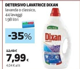 Coop Dixan detersivo lavatrice offerta