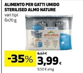 Coop Almo nature alimento per gatti umido sterilised offerta