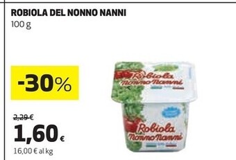 Coop Nonno nanni robiola offerta