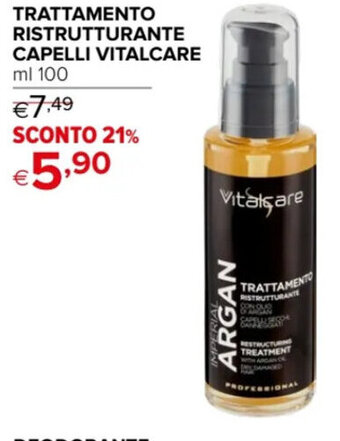 Iperal TRATTAMENTO RISTRUTTURANTE CAPELLI VITALCARE ml 100 offerta