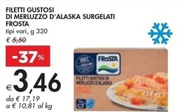 Bennet Frosta filetti gustosi di merluzzo d'alaska surgelati offerta
