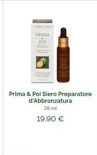 L'erbolario Prima & Poi Siero Preparatore D'abbronzatura 28 Ml