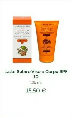 Latte Solare Viso E Corpo Spf 10 125 Ml