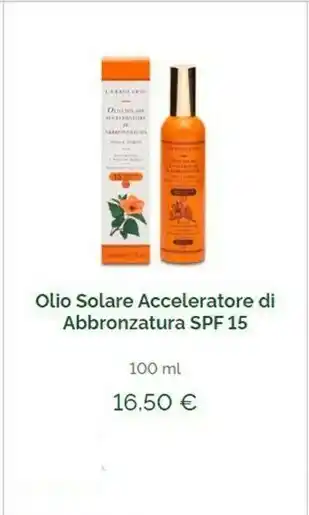 L'Erbolario Olio Solare Acceleratore Di Abbronzatura Spf 15