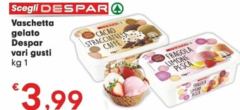 Despar Despar vaschetta gelato vari gusti offerta