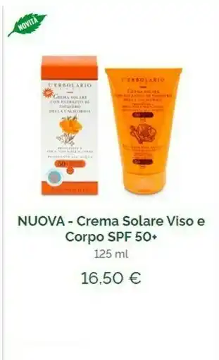 L’Erbolario Sun Cream For Face And Body SPF 50+ Crema Protezione Solare 125 Ml