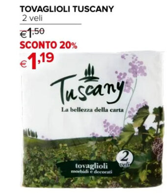 Iperal TOVAGLIOLI TUSCANY 2 veli offerta