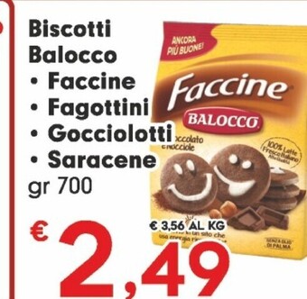 Balocco biscotti faccine, fagottini, gocciolotti, saracene
