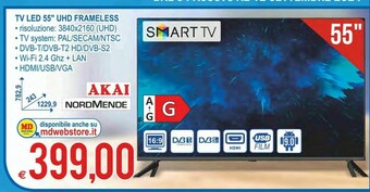 MD Discount Nordmende ND55KS4300S TV 139,7 Cm (55") 4K Ultra HD Smart TV Wi-Fi Nero offerta