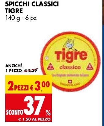 Tigros SPICCHI CLASSICI TIGRE 140 g - 6 pz offerta