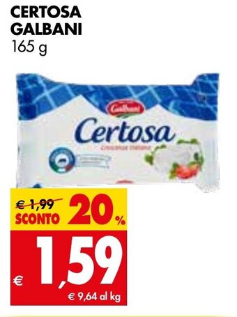 Tigros CERTOSA GALBANI 165 g offerta