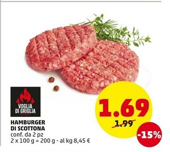 PENNY Hamburger Di Scottona offerta
