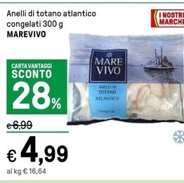 Iper La Grande Marevivo anelli di totano atlantico congelati offerta
