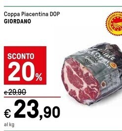 Iper La Grande Giordano coppa piacentina dop offerta