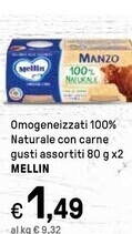Iper La Grande Mellin omogeneizzati 100 % naturale con carne offerta