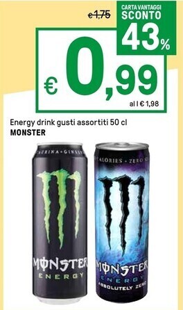 Iper La Grande Monster energy drink offerta