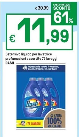 Iper La Grande Dash detersivo liquido per lavatrice profumazioni assortite 75 lavaggi offerta